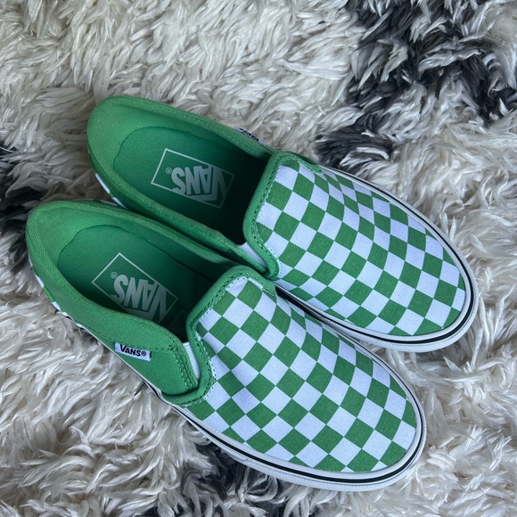 Vans Asher Checkerboard Sneaker - Slip On Style - Summer Green womens size 6.5 - Picture 9 of 9